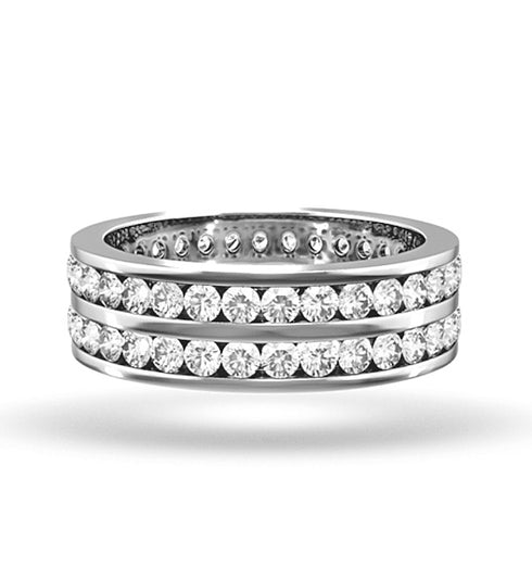Mens 2ct G/Vs Diamond Platinum Full Band Ring